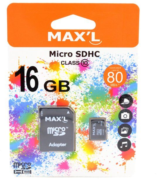 Max'L Micro SDHC 16GB Klasse 10