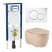 Geberit QeramiQ Dely Swirl Toiletset - Suspendu - Céramique - 36.5x53cm - Beige Mat