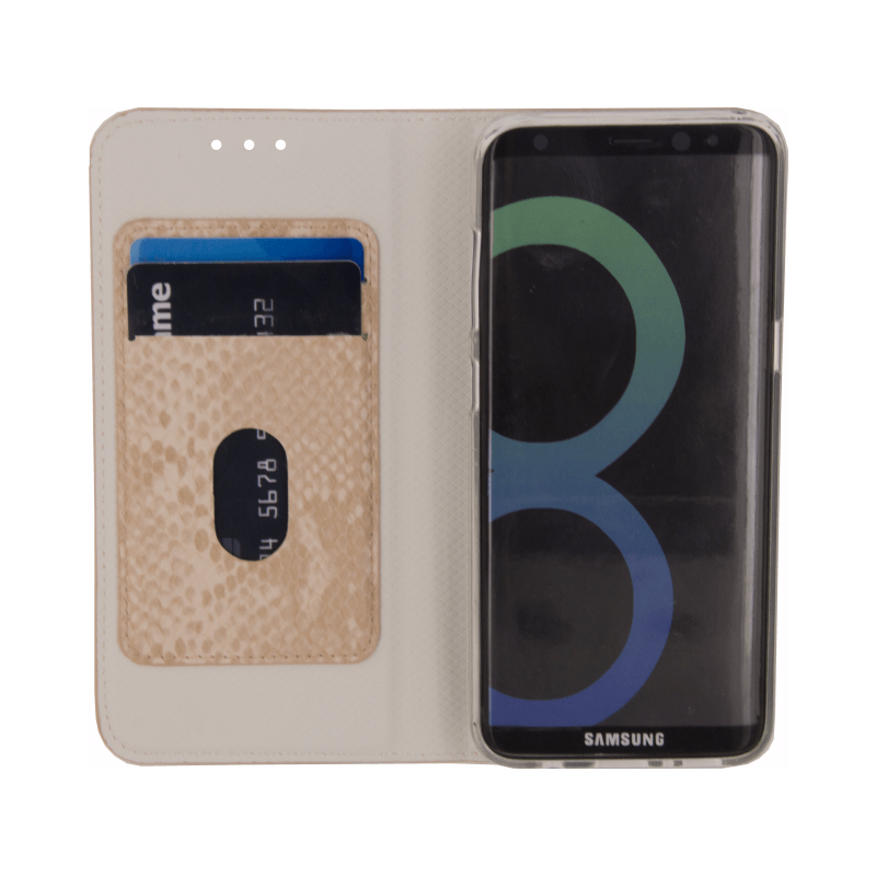 Mobilize SE Premium Gelly Snake Samsung Galaxy S8 Plus Book Case Beige