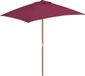 vidaXL Parasol met houten paal 150x200 cm Bordeauxrood