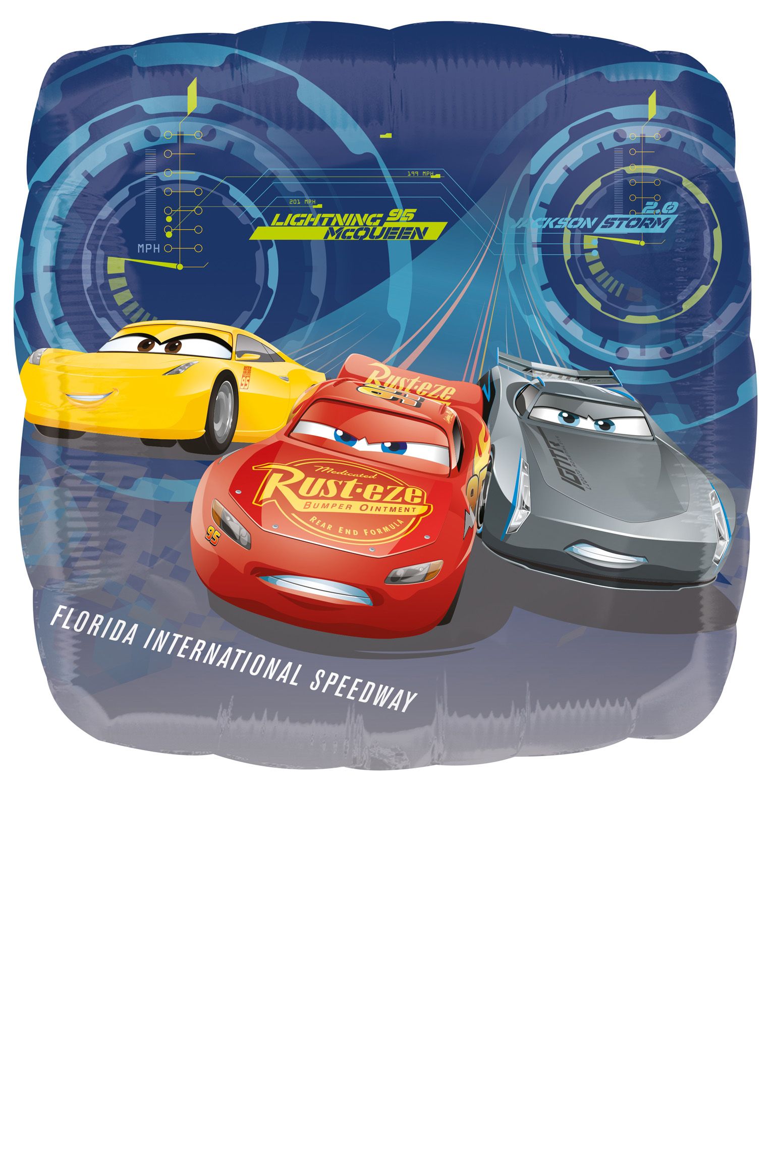 Amscan Cars 3 Rechthoekige Aluminium Ballon - 43 x 43 cm