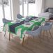 Bonamaison Tafelkleed, Anti-Mold, Sneldrogend, Waterdicht, 100% Polyester Tafellaken, Petroleum Groen, Wit, 140 x 200 Cm