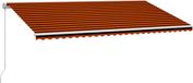 vidaXL Parasol manuel 600 x 300 cm Polyester Orange