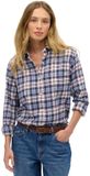 Superdry - Kariertes Flanell-Boyfriend-Hemd - Damen - Blau/Rot