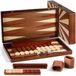 Merkloos Backgammon set opvouwbaar - Hout - 41 x 2,5 x 39 cm - Grote speelstenen