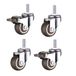 Norgail 1 Inch Kleine Winkelwagen Wiel Trolley Swivel Caster Wielen Zacht Rubber TPE M6x 15mm Metrisch Schroefdraad Mini Stem Caster Wiel (2 met Remmen), 24 lb/11 kg Draagvermogen, Set van 4