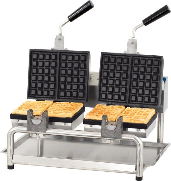 Casselin CG180D Wafelijzer - 4 Wafels - 3600W - RVS