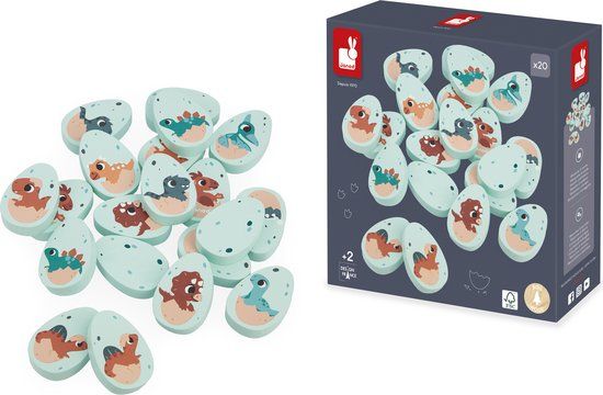 Janod Dino Memo Spel - Geheugenspel met Babydinosaurussen - Vanaf 2 Jaar