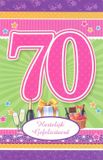 knutselkraam Wenskaart 70 Jaar Gefeliciteerd - Luxe verjaardagskaart - 12x17cm - Gevouwen Wenskaart inclusief envelop