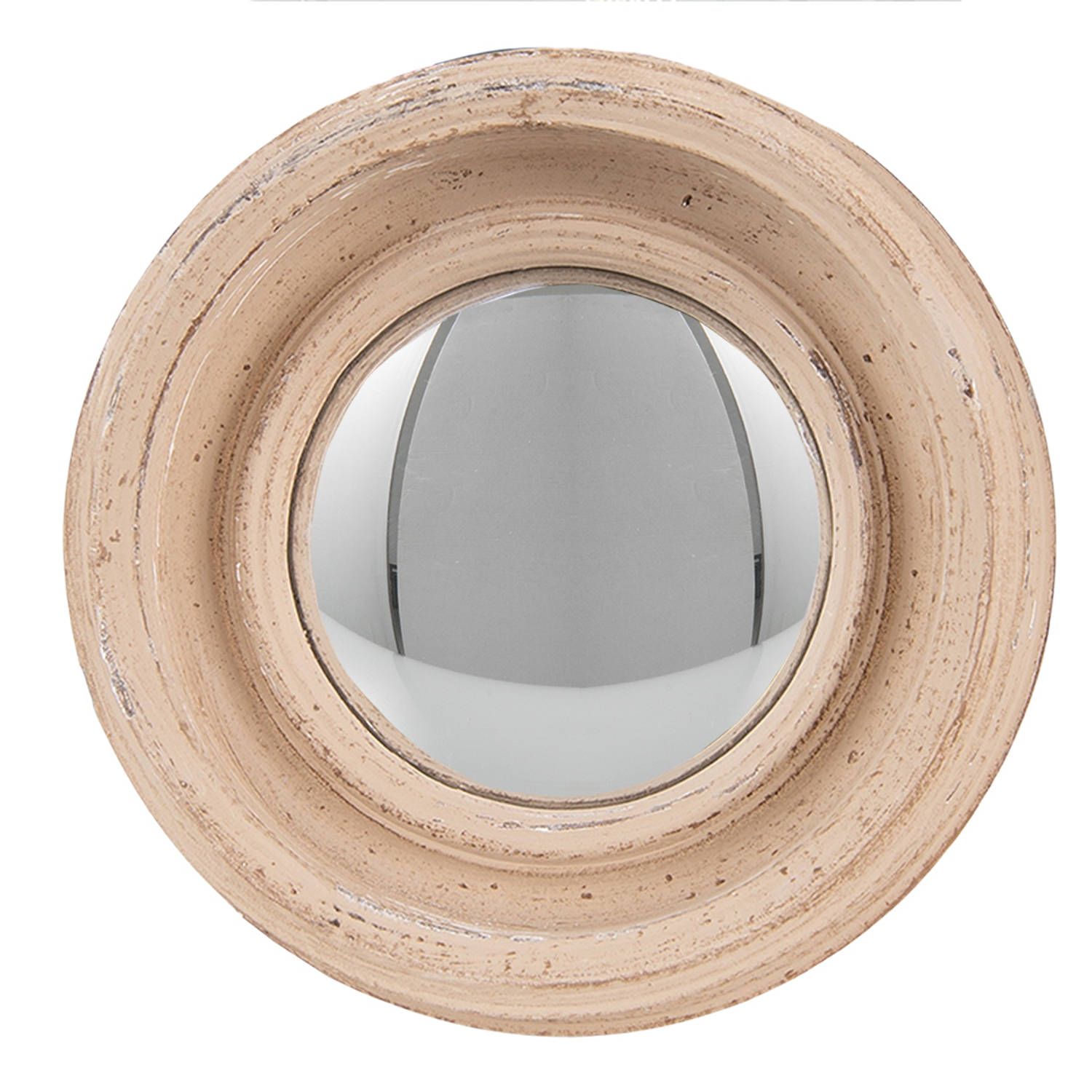 Clayre & Eef Spiegel - ø 16 cm - Beige - Kunststof - Rond