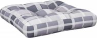 vidaXL Palletkussen 58x58x10 cm ruitpatroon stof grijs
