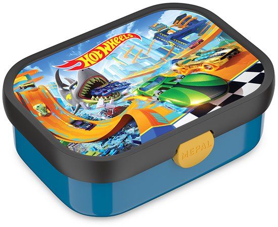 Mepal Lunchbox Campus - 750 ml - Broodtrommel met vakjes voor kinderen - Geschikt voor 4 boterhammen - Hot Wheels