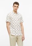 s.Oliver - Polo met korte mouw en all-over print voor heren - L - Donkerbruin