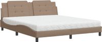 vidaXL Bed met matras "Zadar" kunstleer cappuccinokleurig 180x200 cm