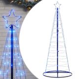 vidaXL Sapin de Noël LED 200 LEDs 180 cm bleu
