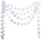 Zilveren Sterren Slinger - 4 Meter - Feestversiering