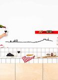 The Line Lyon Wanddecoratie Skyline 125 cm Zwart