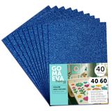 m-office EVA-glitterrubber voor knutselwerk, gekleurd schuim voor creatieve projecten, ideaal voor kunst en handwerk, school of beroep, 40 x 60 cm (donkerblauw, glitter, 40 stuks)
