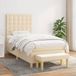 vidaXL Boxspring met matras stof crèmekleurig 100x200 cm