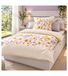 Renforcé Bettwäsche-Set aus Baumwolle mit Blumenmuster bestehend aus Kopfkissen- (80x80cm) und Bettdecken-Bezug (135x200cm) Baumwoll-Bettgarnitur Creme/Beige
