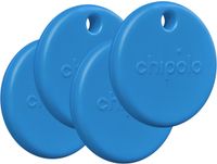 Chipolo POP - Bluetooth Tracker & KeyFinder - Werkt met Apple Find My & Android Find My Device - Tracker Apple iPhone & Android - 120 dB - Blauw - 4 Pack