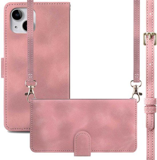 iMoshion Book Case iPhone 14 - Pink - with Card Holder & Cord