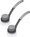 5five Brosse à vaisselle avec tête amovible - manche soft-touch - 25 cm - Plastique - Gris