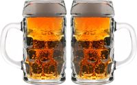 Merkloos Bierpullen/Bierglazen - 0,5 liter - Glas - 2 stuks