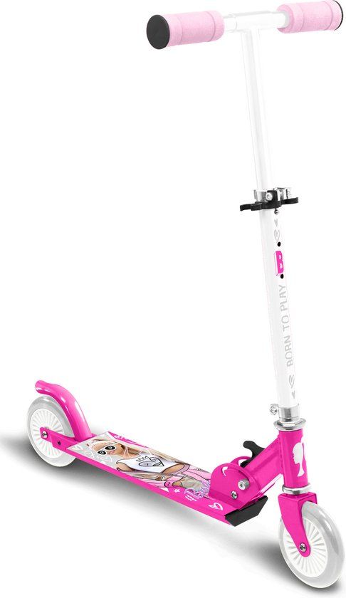 Barbie Inklapbare Kinderstep - Roze/Wit - Aluminium