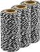 Merkloos / Sans marque Partydeco Sp. Z O. O. Zwart/wit bakkerstouw - 3x - 50 meter - Katoen