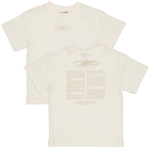 LEVV T-shirt met backprint ecru