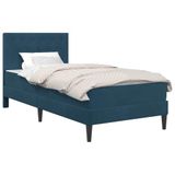vidaXL Bedframe met matras met hoofdeinde Blauw 80 x 200 cm Fluweel