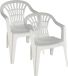 Gerimport Tuinstoel Wit Kunststof 50 x 54 x 76 cm (2 stuks)