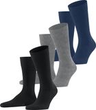 FALKE Family 3-Pack eenkleurig katoen multipack sokken heren veelkleurig - maat 43-46