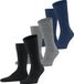 FALKE Family 3-Pack eenkleurig katoen multipack sokken heren veelkleurig - maat 43-46