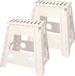 Artesania Cerd 2x tabouret de cuisine pliant/marchepied blanc 40 x 32 cm