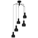 EGLO Casibare hangende plafondverlichting E27 Zwart Staal 5x E27 40W