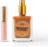 HG AESTHETICS Summer Shine Set – HeyHoney Lip Oil 10 ml + Elixir Shine Dry Oil 50 ml – Hydraterende Duo voor Stralende Lippen & Huid (Bronze Luster + Strawberry Tint)
