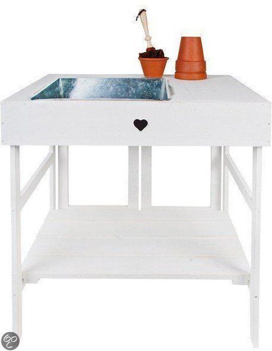 Oppottafel Farm Folklore - Wit - Hout/Zink - Rechthoek