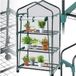 tectake® Broeikas - Hobbykas voor Binnen of Balkon - Mini Kweekkas - Foliekas - Plantenrek met wieltjes - Met 3 planken - 69x49x125 cm