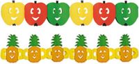 Bellatio Decorations - Thème de fruits sains guirlandes thème pomme/ananas - 3 mètre par pièce