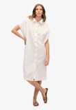 Superdry Oversized midi-overhemdjurk Dames Optic Katoen Korte mouw Casual