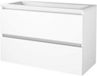 Basic Line Start 46 Badkamermeubelset - 100 x 46 cm - Greeploos - 2 Lades - Acryl Wastafel - Zonder Kraangat - Ice White