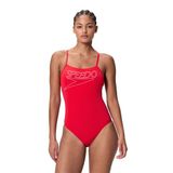 Speedo Dames Badpak Endurance+ Logo Thin Strap Rood/Wit