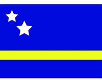 Bellatio Decorations Vlag van Curacao stickers - 10x - 7 x 10 cm - landen vlaggen - voor binnen en buiten