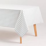 GAMUSI - Vlekbestendig Tafelkleed Katoen Polyester Streeppatroon Alma - 140 x 200 cm - Zeewater