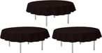 Santex 3x Black Round Tablecloths 240 cm Fabric - Round Tablecloths Opaque Black - Black Table Decorations - Black Theme