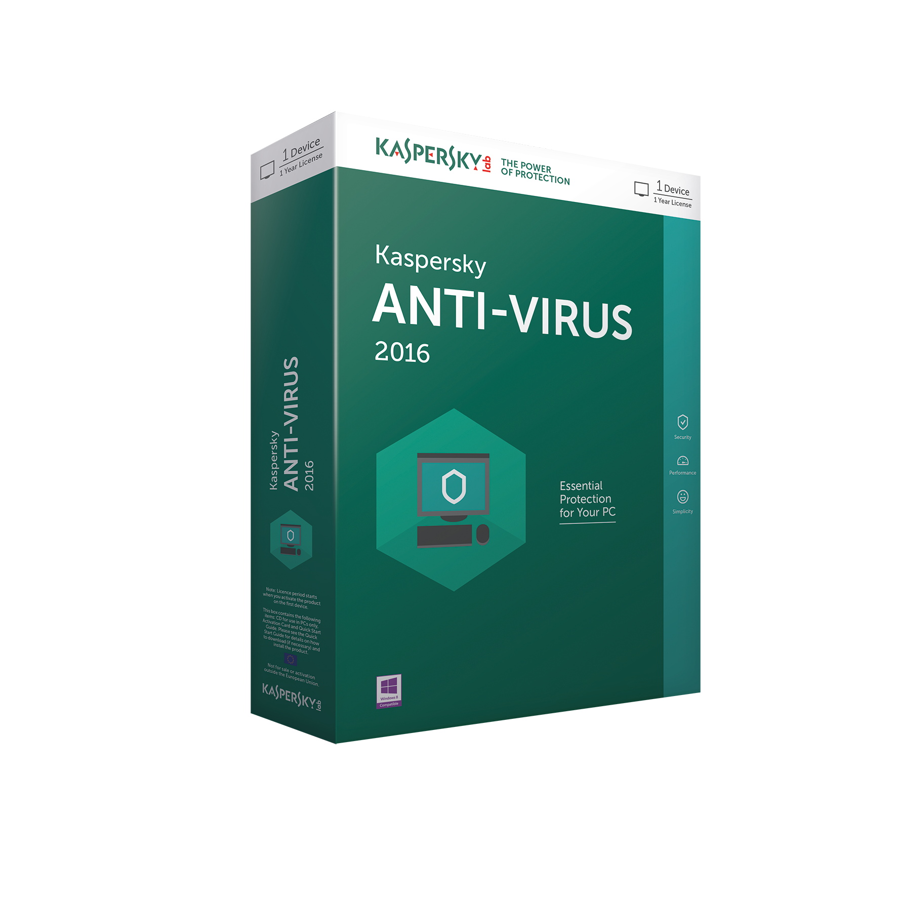Kaspersky Anti-Virus 2016 - 1 User - 1 Year