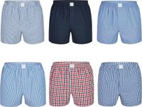 MG-1 Wijde Boxershorts Heren 6-Pack Classics Multipack - Maat XL - Blauw, Rood