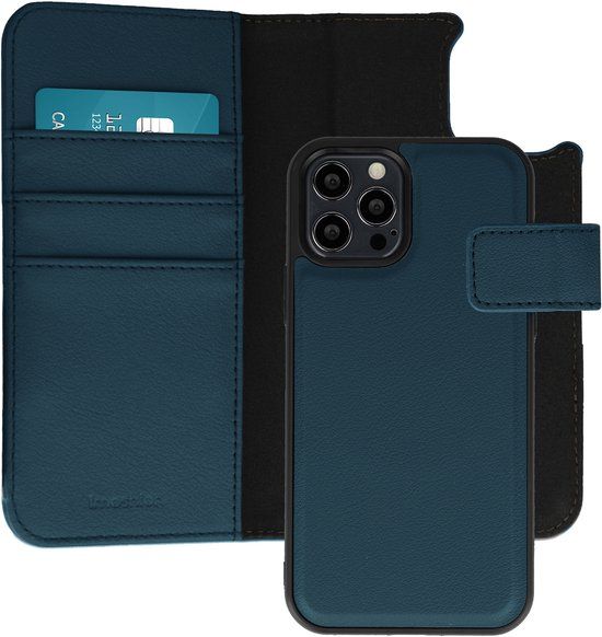 imoshion Hoesje - Geschikt voor Apple iPhone 12 Pro / 12 - Uitneembare 2-in-1 Luxe Bookcase - Blauw
